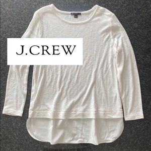 J crew mercantile cream LS sheer bottom top small